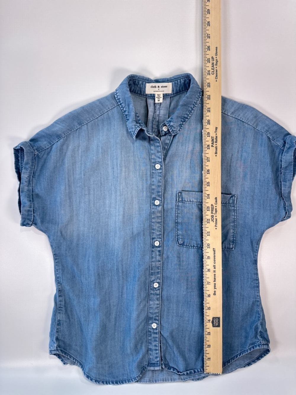 cloth & stone Light Blue Denim Button-Down Shirt - Picture 9 of 10